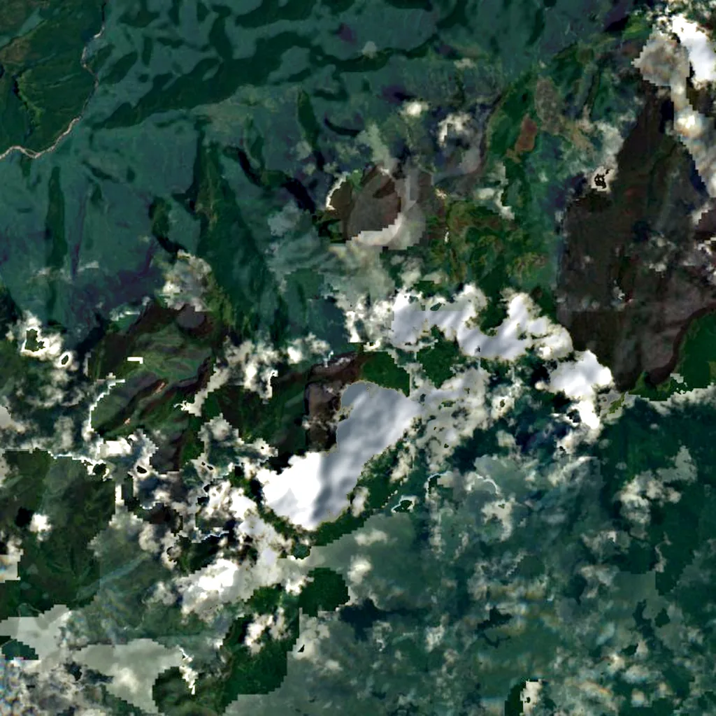 Pico da Neblina seen from above (Sentinel-2)