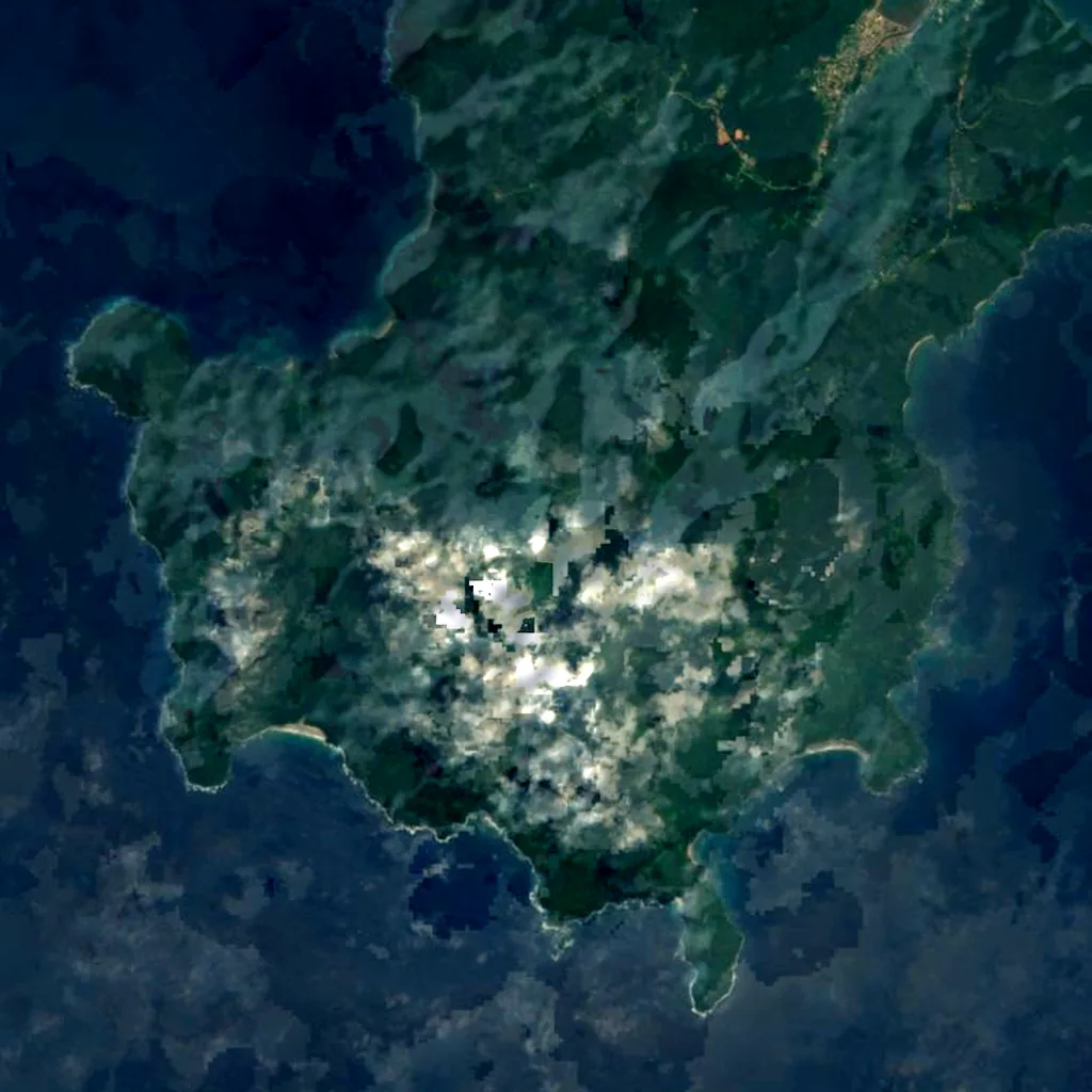 Pico de Príncipe seen from above (Sentinel-2)