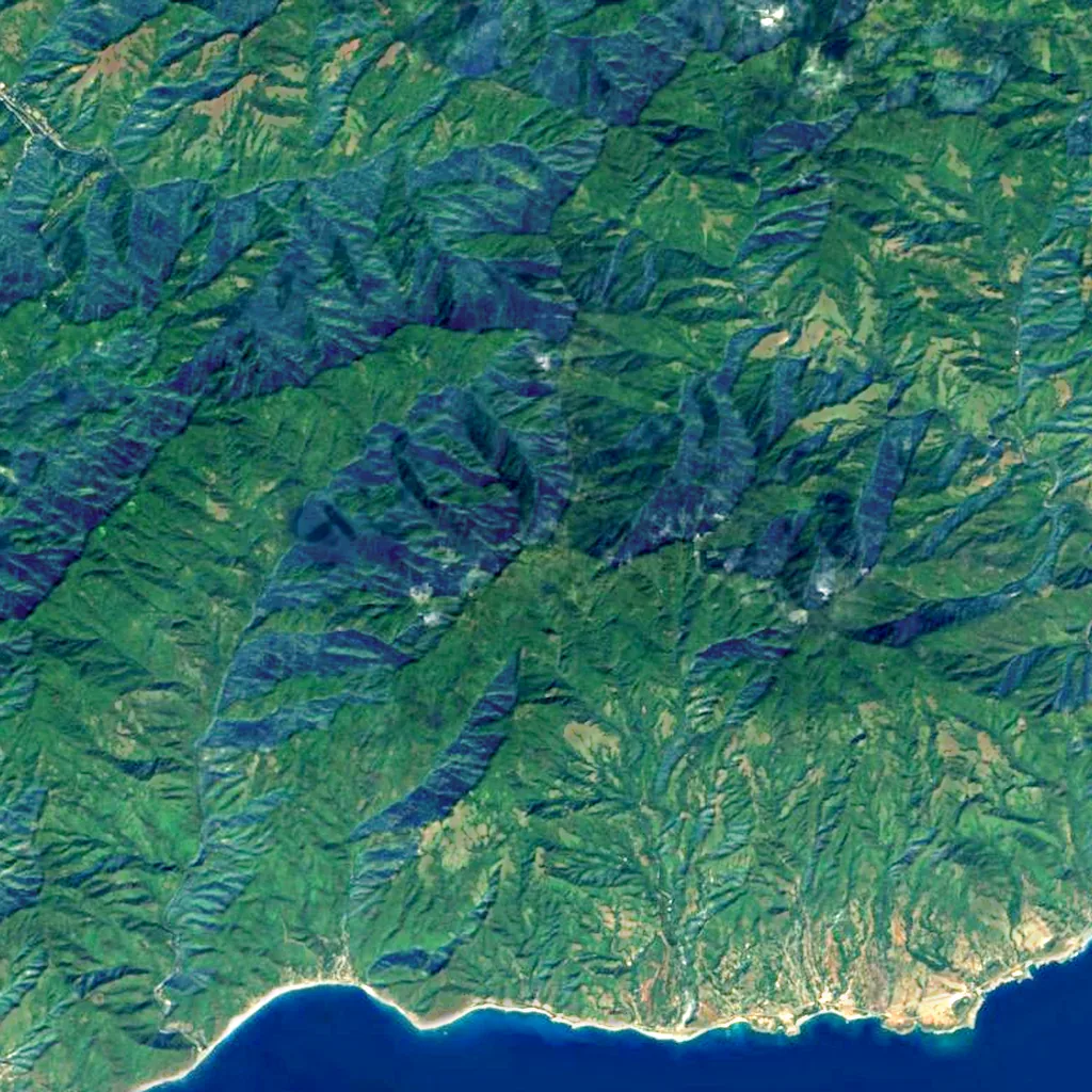 Pico Turquino seen from above (Sentinel-2)
