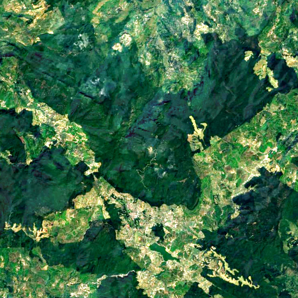 Pidurutalagala seen from above (Sentinel-2)