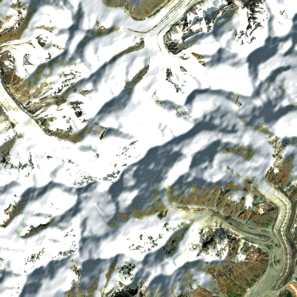 Pik Garmo seen from above (Sentinel-2)