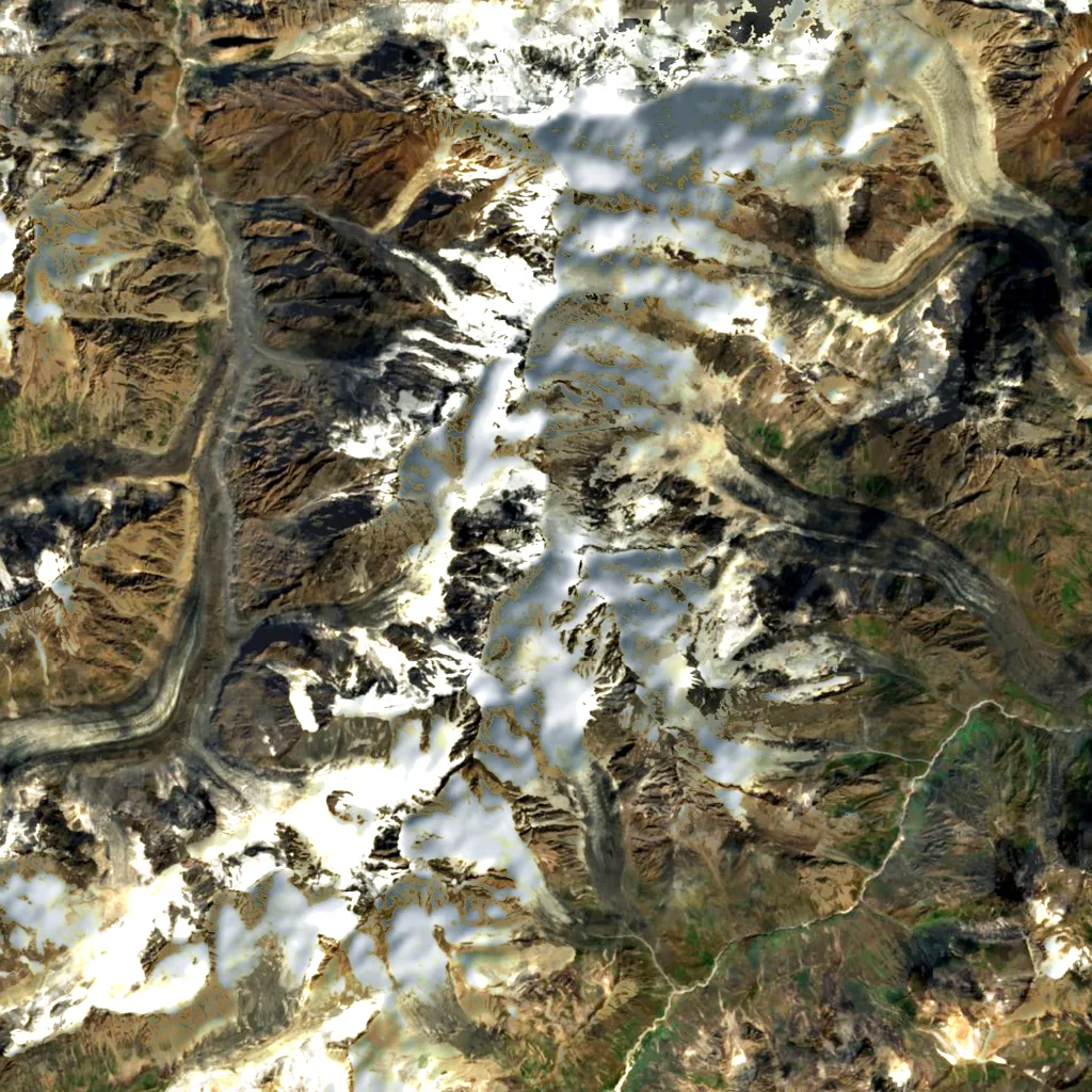 Pik Tandykul seen from above (Sentinel-2)