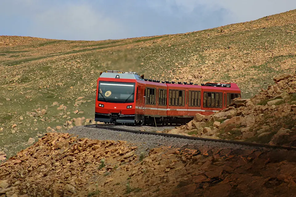 Pikes Peak Cog Railroad near the Summit