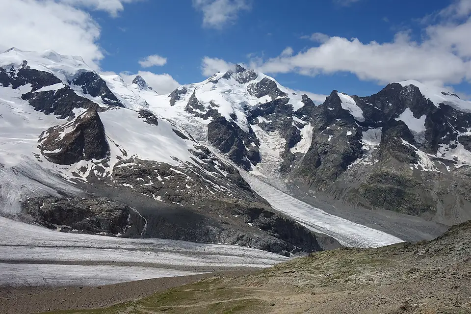 Bernina (4 049 m) from Munt Pers Trail