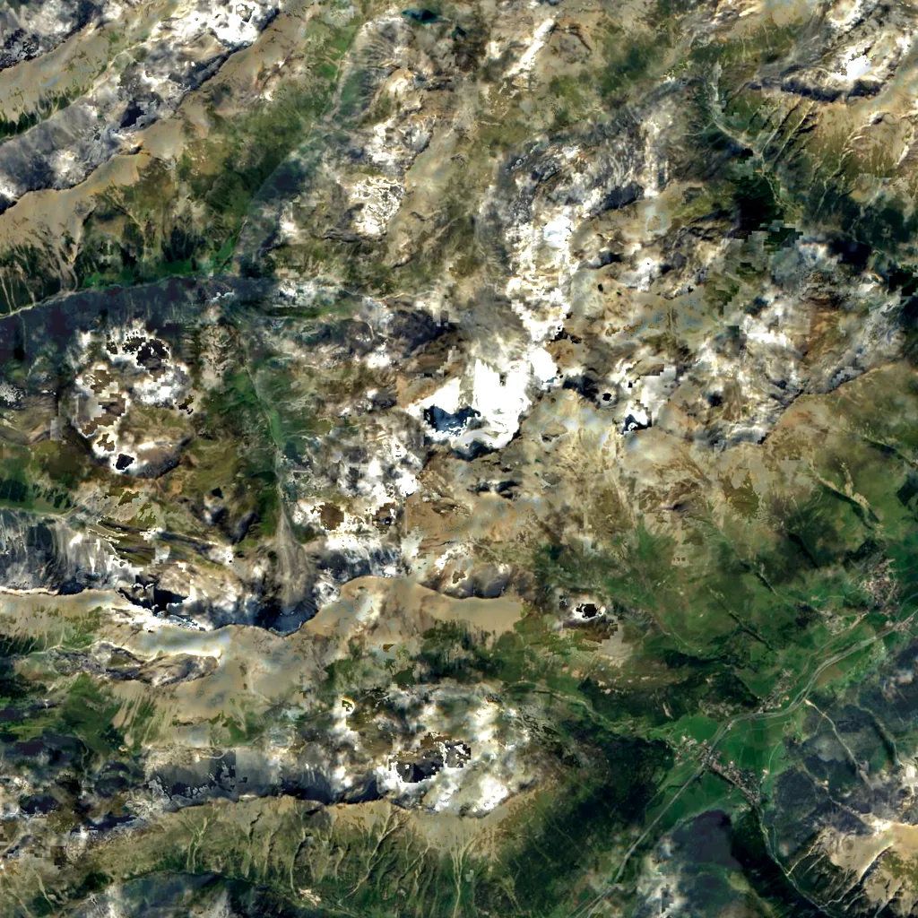 Piz Kesch seen from above (Sentinel-2)
