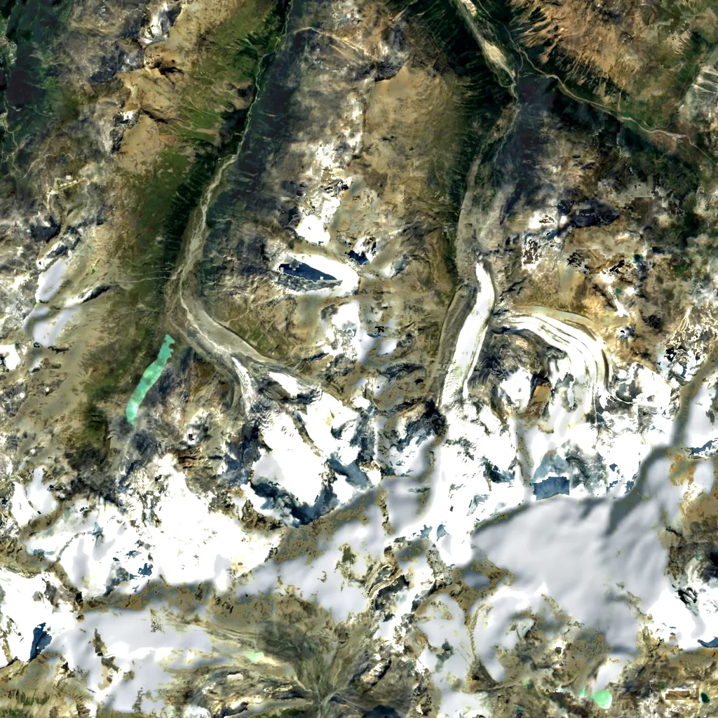 Piz Morteratsch seen from above (Sentinel-2)