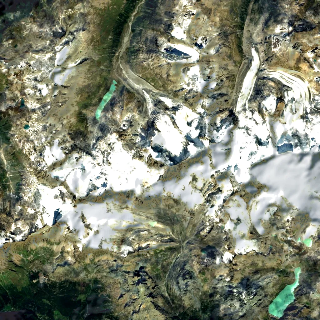 Piz Roseg seen from above (Sentinel-2)
