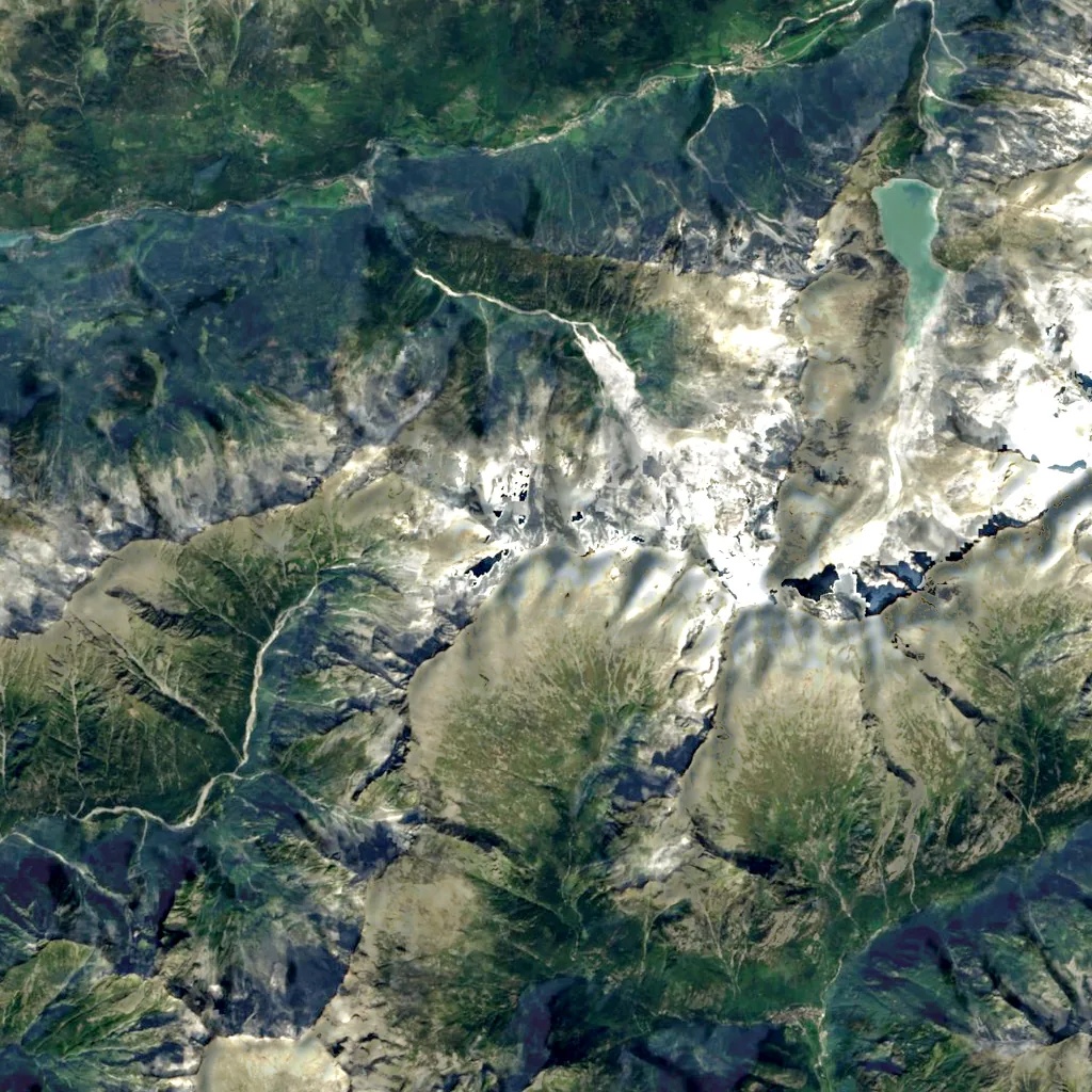 Pizzo Badile seen from above (Sentinel-2)