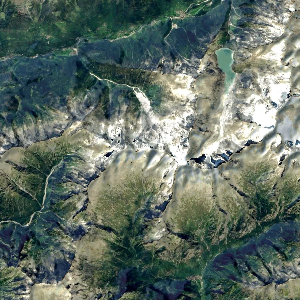 Pizzo Cengalo seen from above (Sentinel-2)
