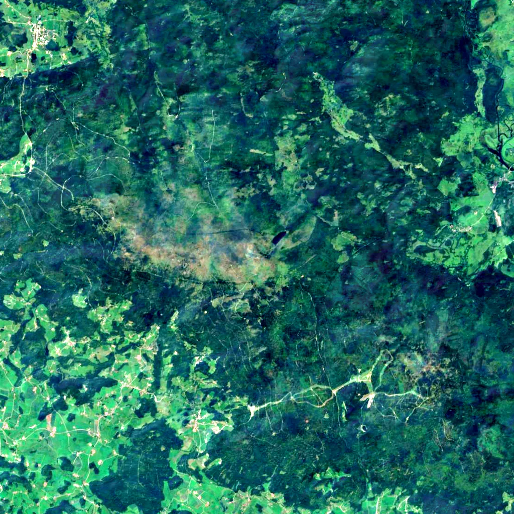 Plechý / Plöckenstein seen from above (Sentinel-2)