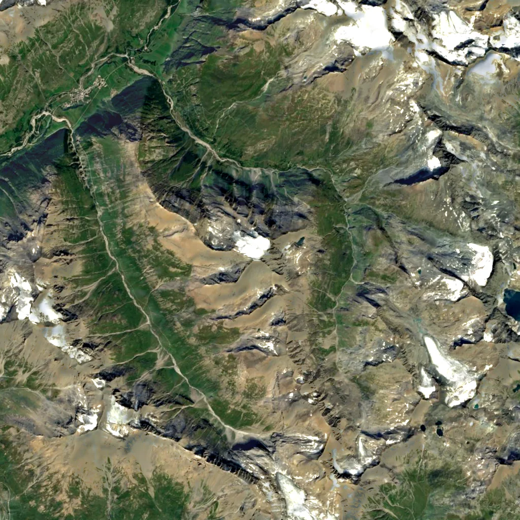 Pointe de Charbonnel seen from above (Sentinel-2)