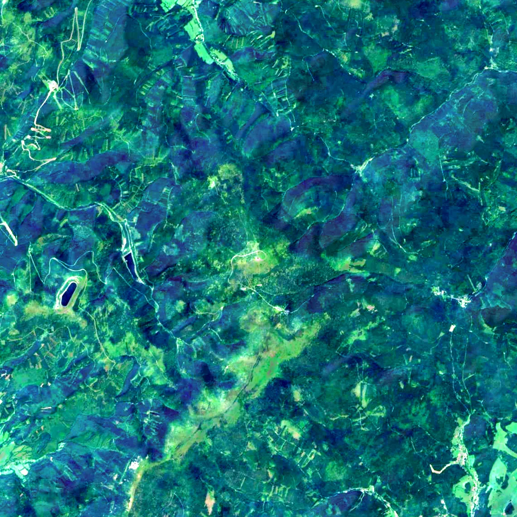 Praděd seen from above (Sentinel-2)