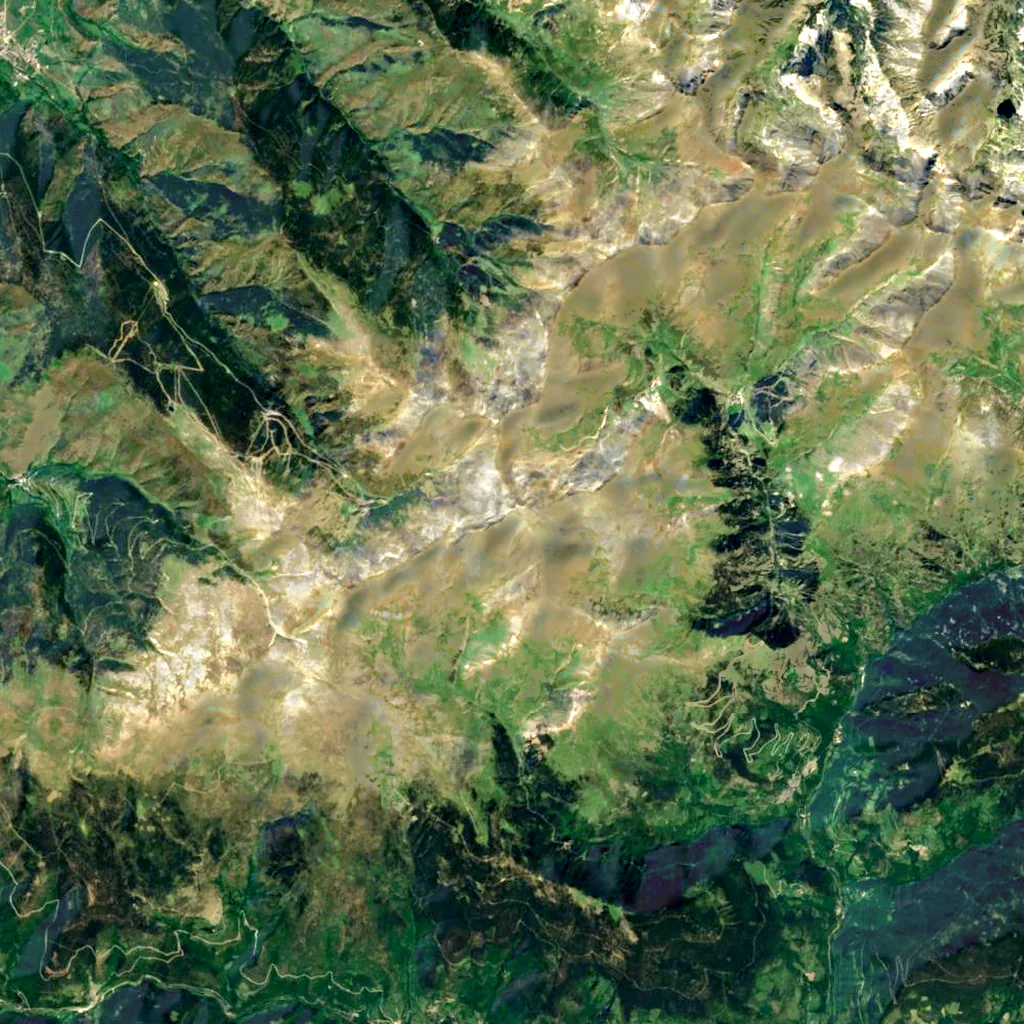 Puigmal seen from above (Sentinel-2)