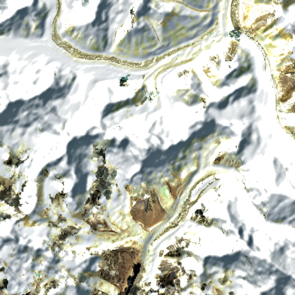 Pumori seen from above (Sentinel-2)
