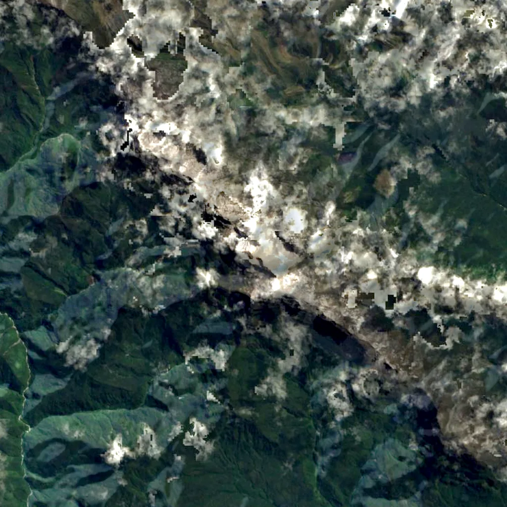 Puncak Mandala seen from above (Sentinel-2)