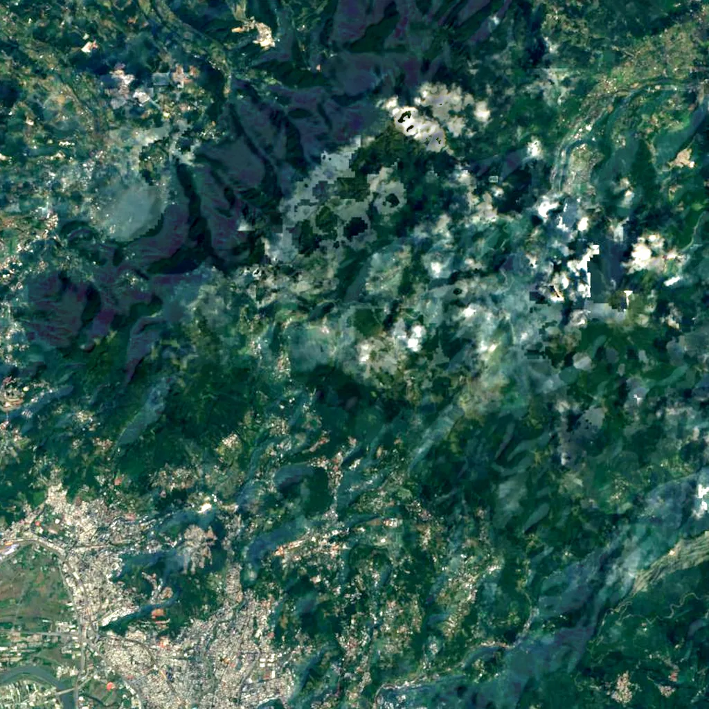Qixingshan seen from above (Sentinel-2)