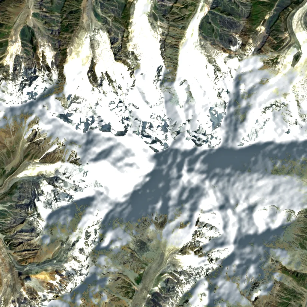 Rakaposhi seen from above (Sentinel-2)