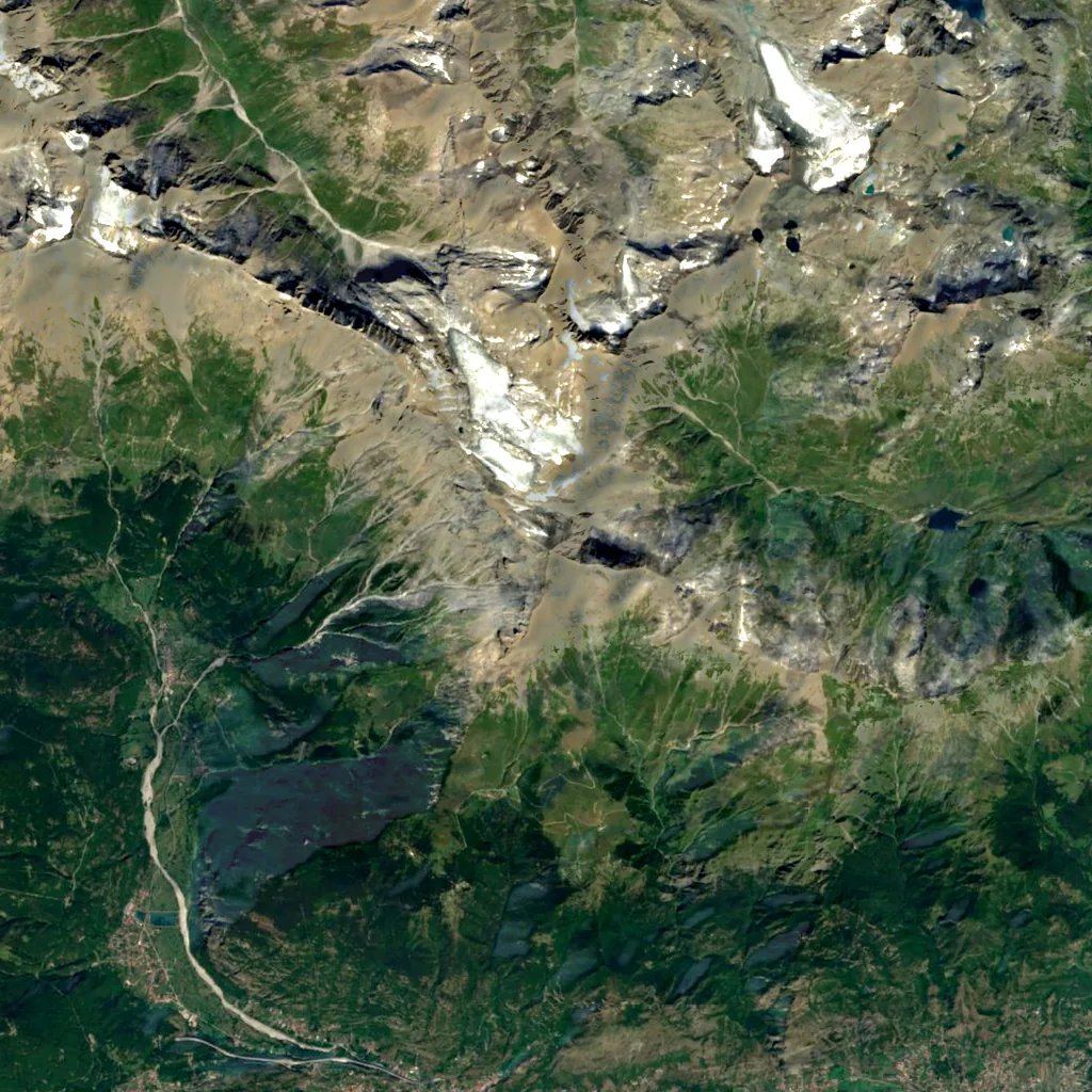 Rocciamelone seen from above (Sentinel-2)