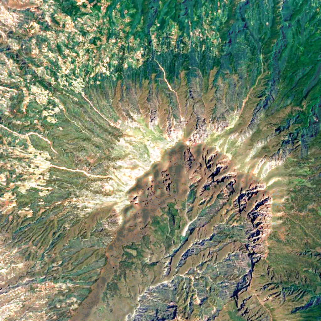 Roque de los Muchachos seen from above (Sentinel-2)