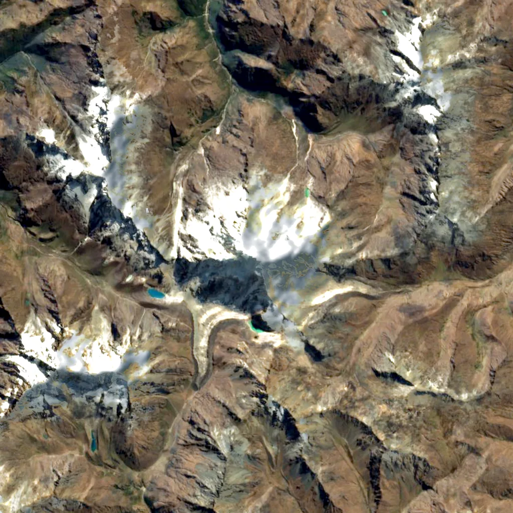 Salcantay seen from above (Sentinel-2)