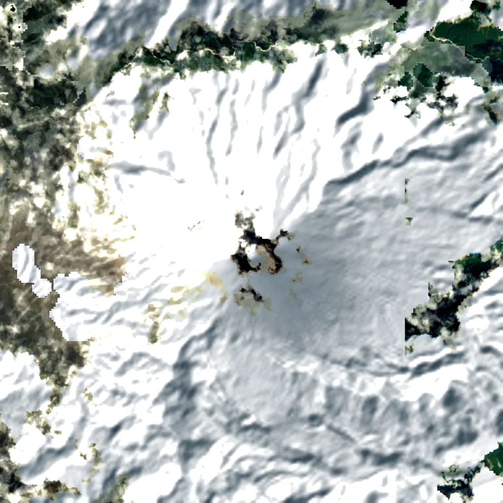 Sangay volcano seen from above (Sentinel-2)