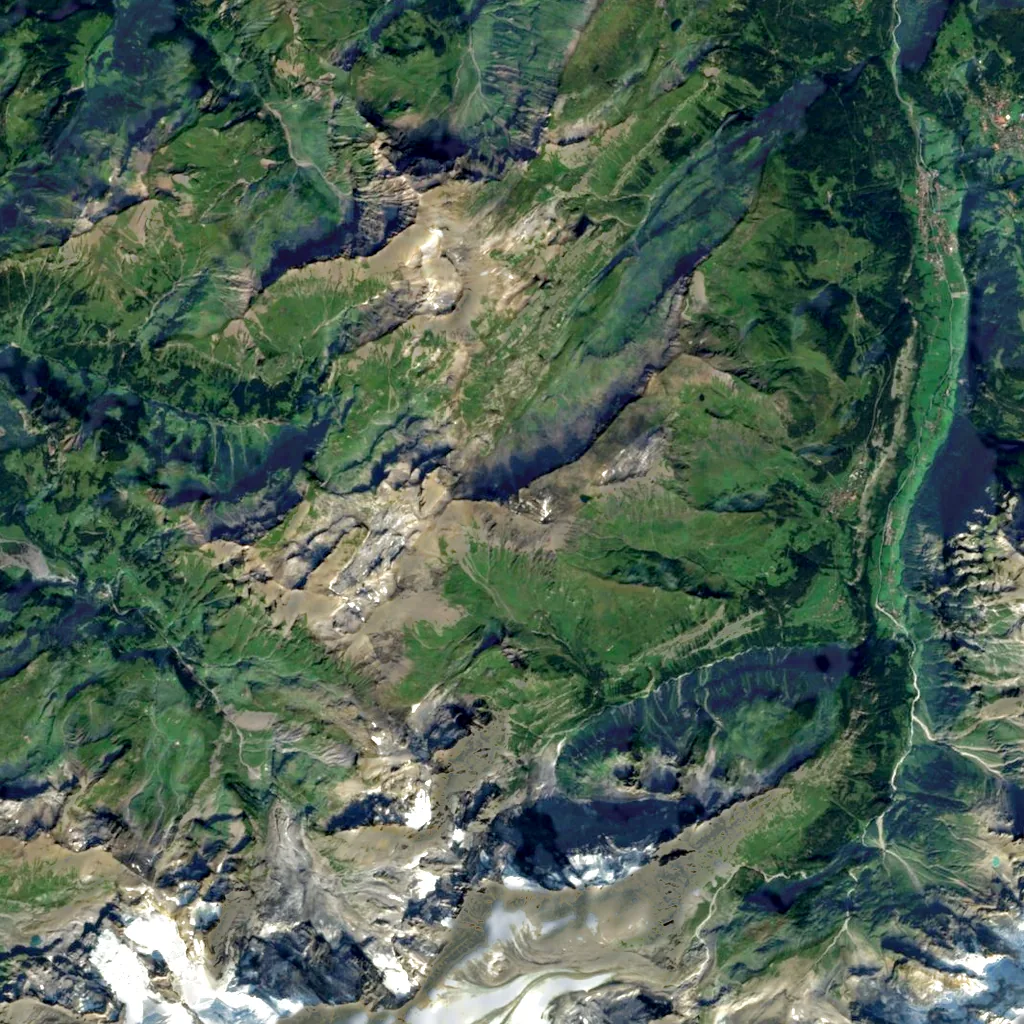 Schilthorn seen from above (Sentinel-2)