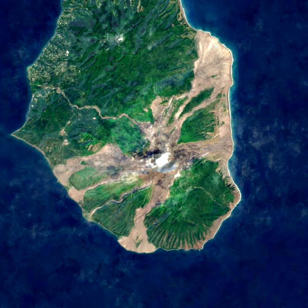 Soufrière Hills seen from above (Sentinel-2)