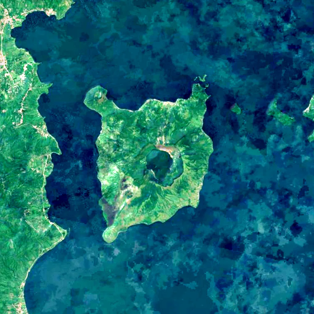 Taal Volcano seen from above (Sentinel-2)