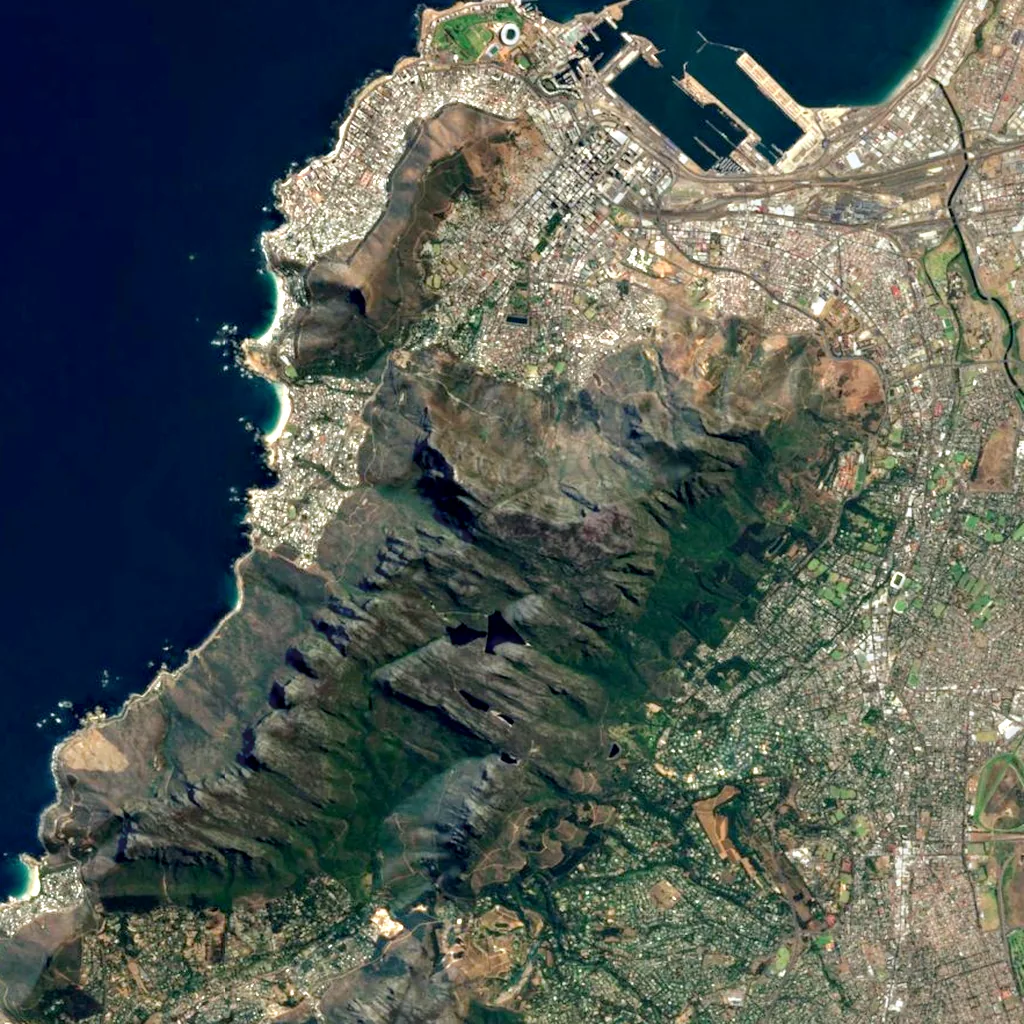 Table Mountain seen from above (Sentinel-2)