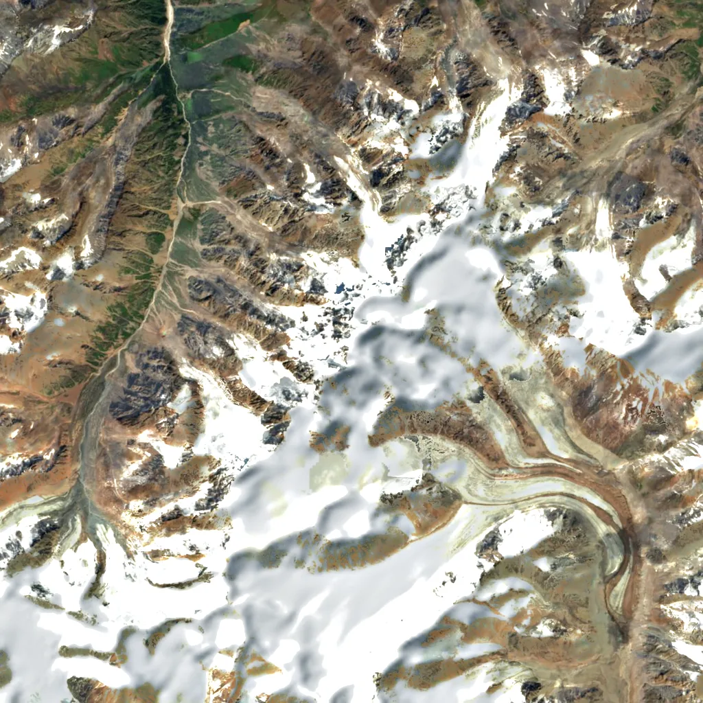 Talgar peak seen from above (Sentinel-2)