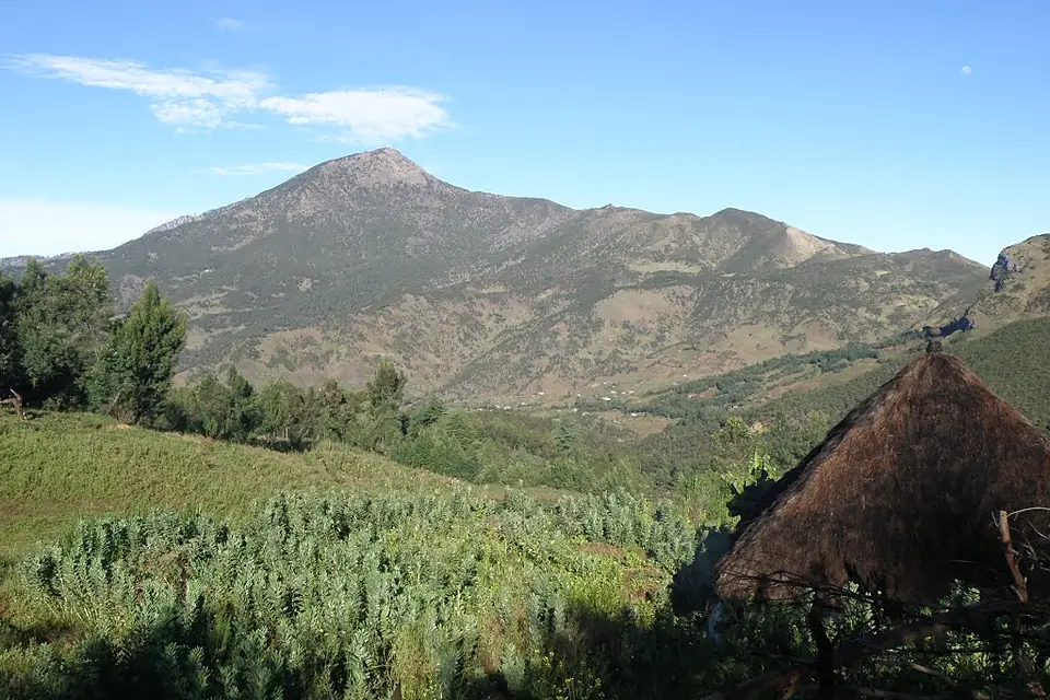 View to Mt Tatamailau, Ainaro on a clear day