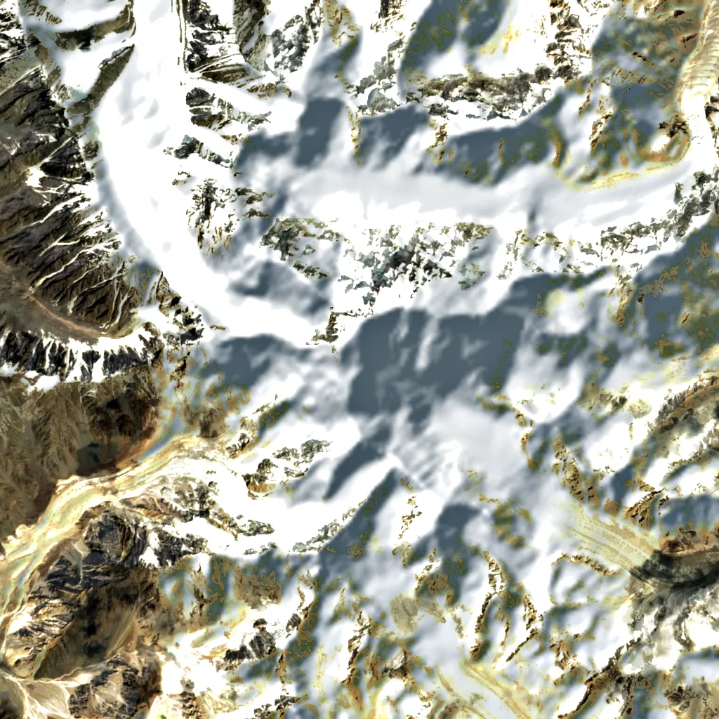 Terich Mir seen from above (Sentinel-2)