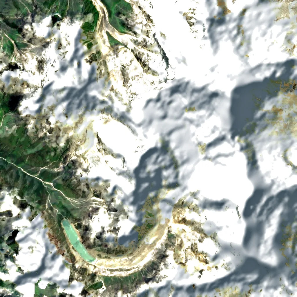 Thulagi Chuli seen from above (Sentinel-2)