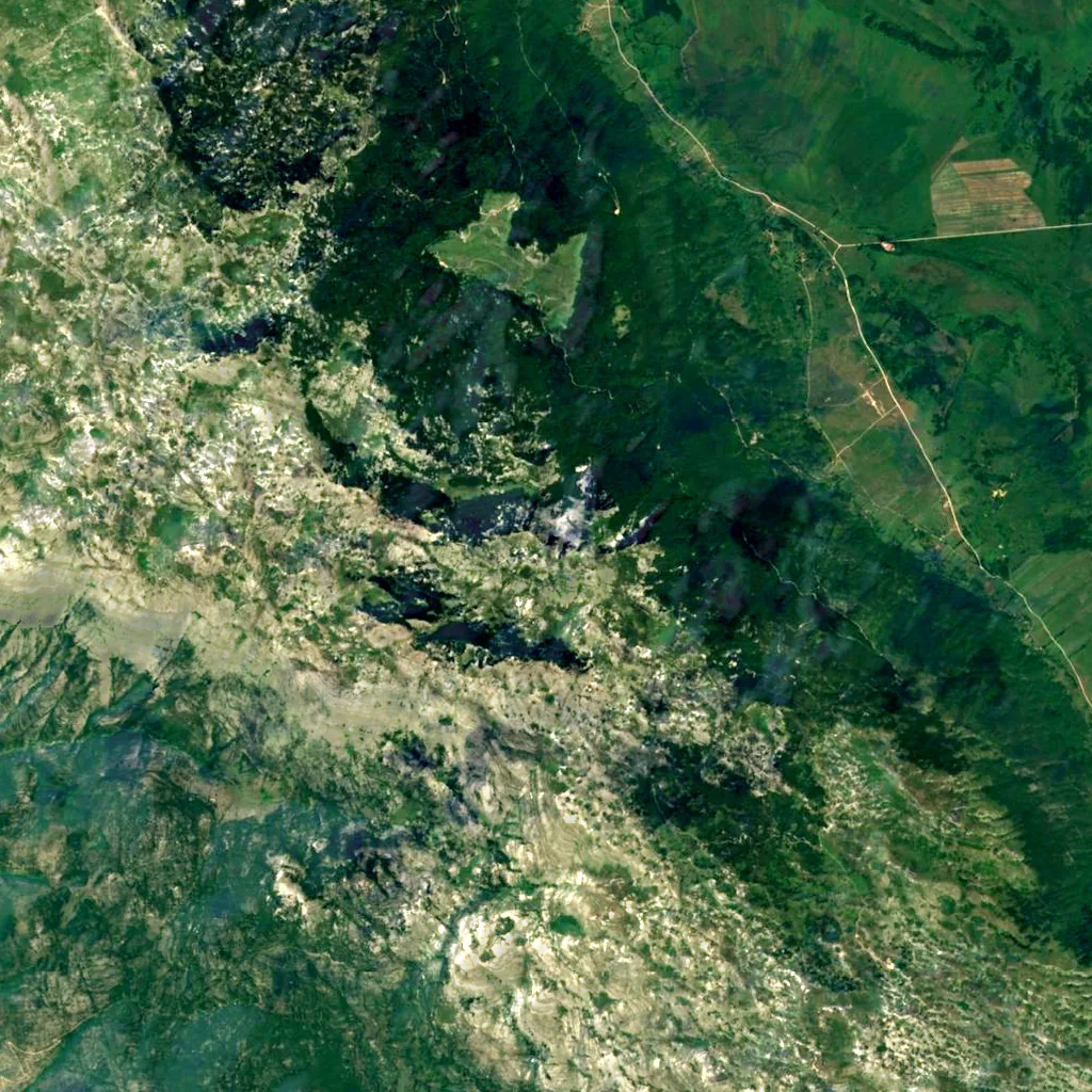 Troglav seen from above (Sentinel-2)