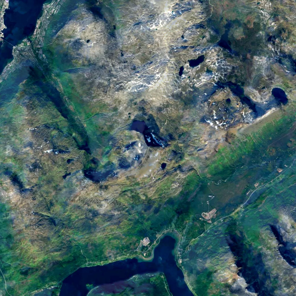 Tromsdalstinden seen from above (Sentinel-2)