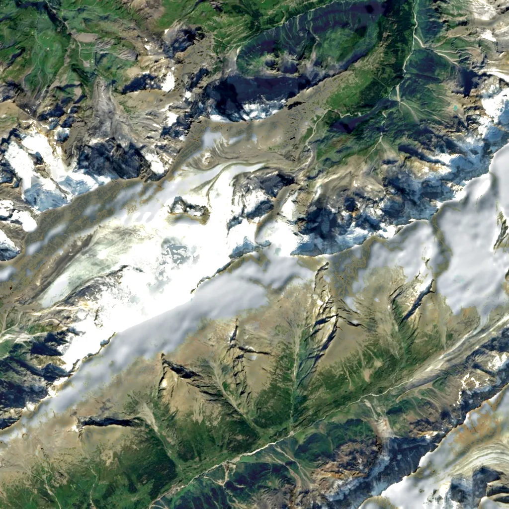 Tschingelhorn seen from above (Sentinel-2)