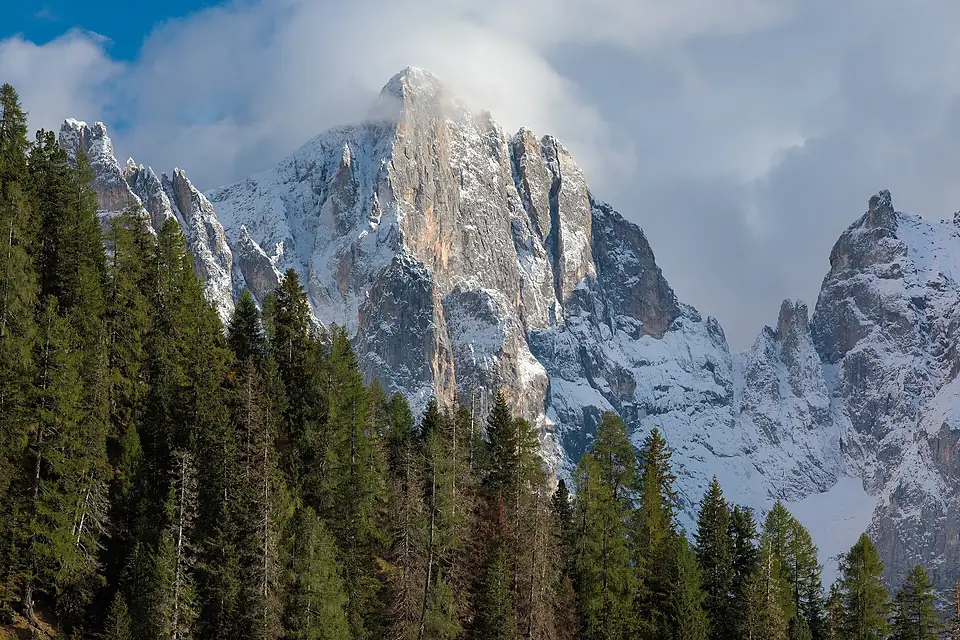 Cima della Vezzana from northwest, San Martino di Castrozza, Trento, Trentino-Alto Adige, Italy, 2025 September