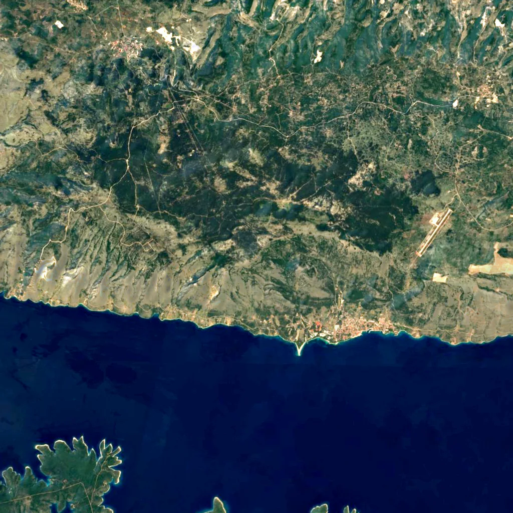 Vidova gora seen from above (Sentinel-2)