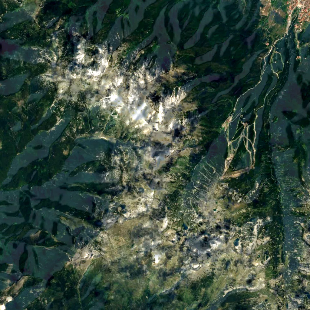 Vihren seen from above (Sentinel-2)