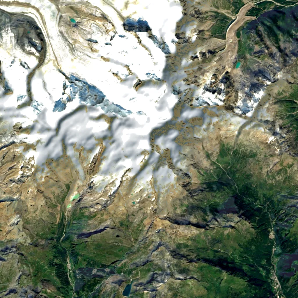 Vincent Pyramid seen from above (Sentinel-2)