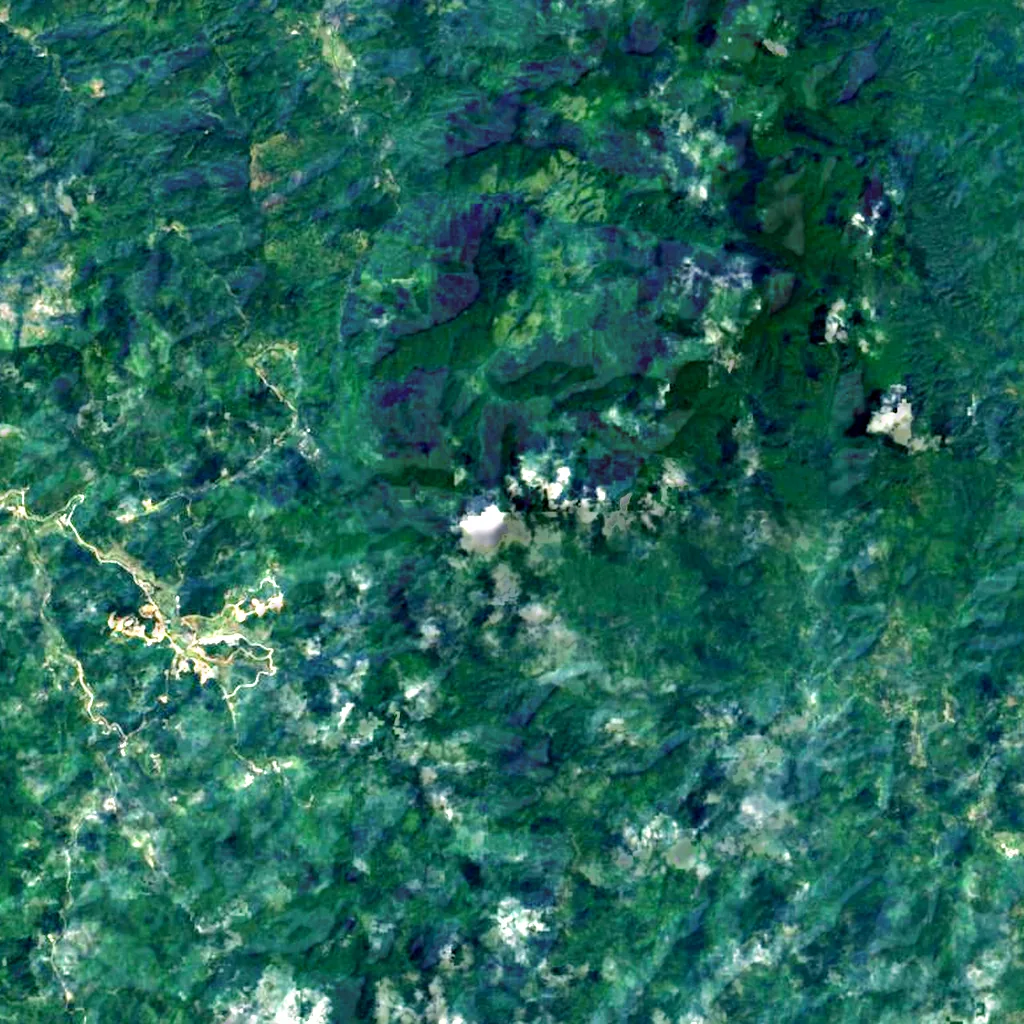 Wuzhi Mountain seen from above (Sentinel-2)