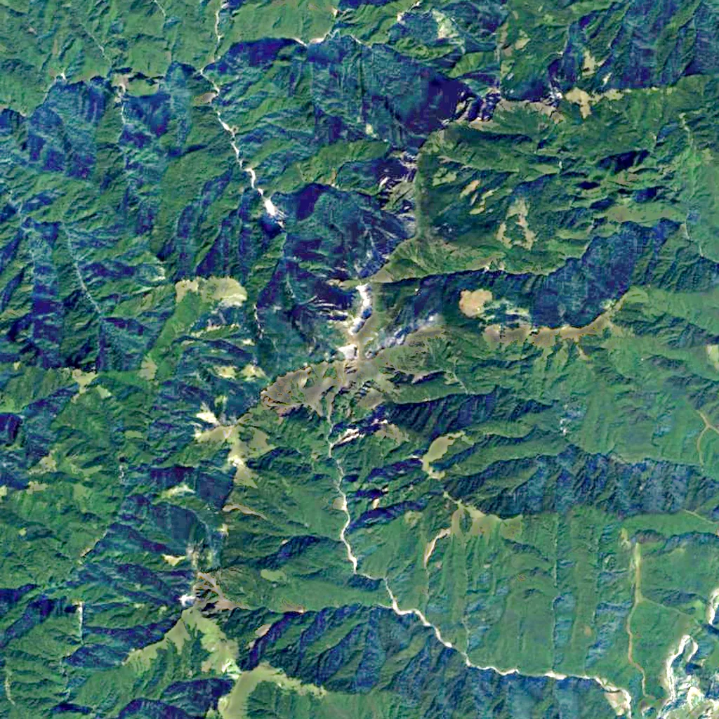 Xueshan seen from above (Sentinel-2)