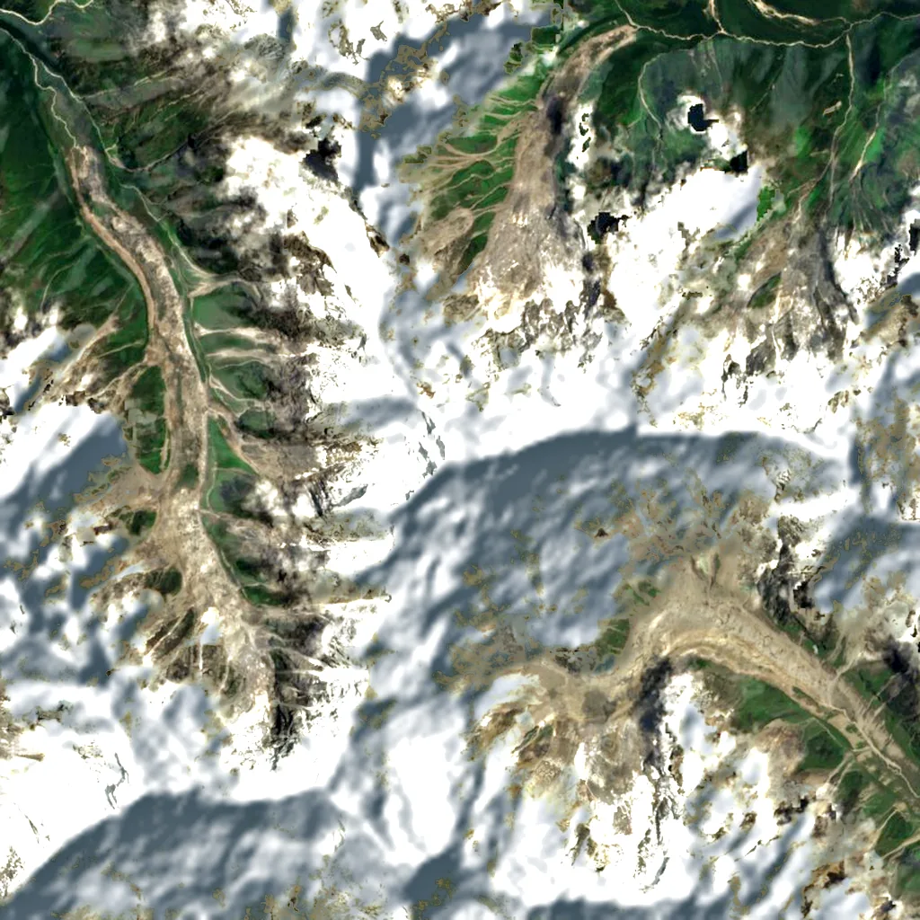Yangra seen from above (Sentinel-2)