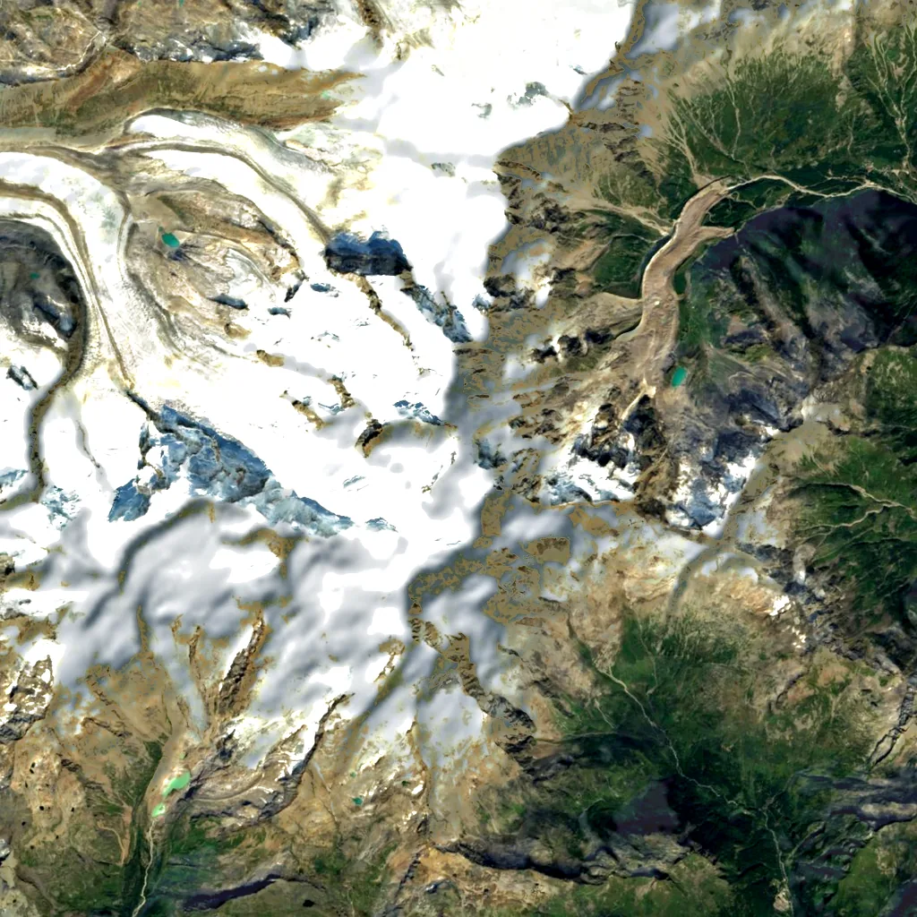 Zumsteinspitze seen from above (Sentinel-2)